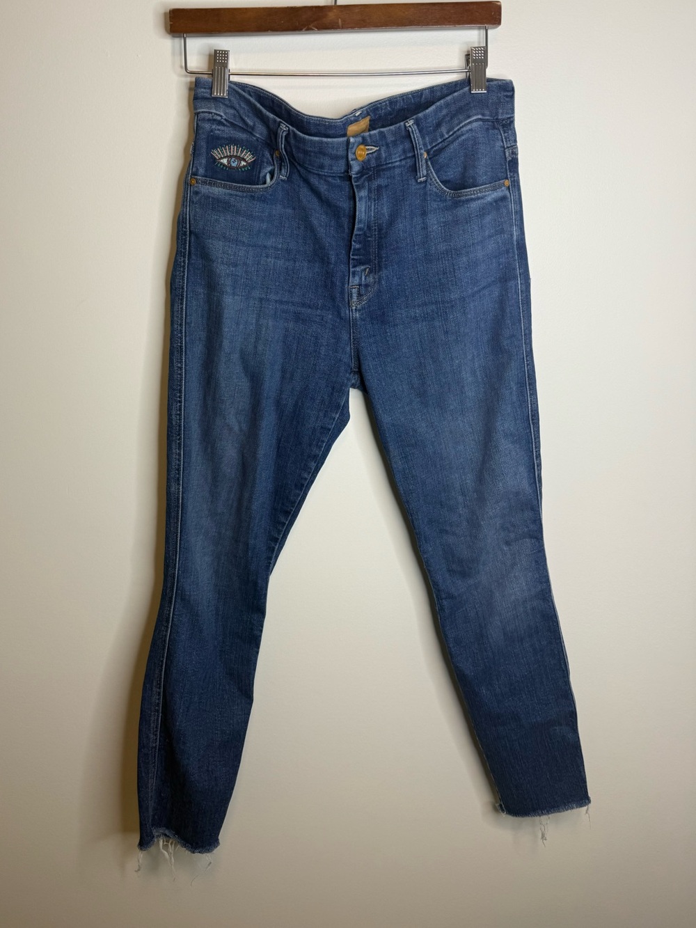 Mother Looker Ankle Fray Jeans size 29 High Waisted Denim